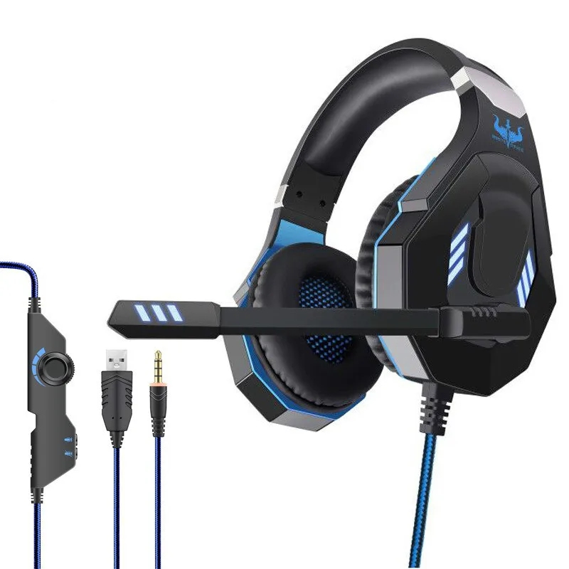 

A6 Gaming Headset Gamer Headphones 7.1 Surround Sound Stereo Earphones USB Microphone Breathing LED Light PC Profession Gamer