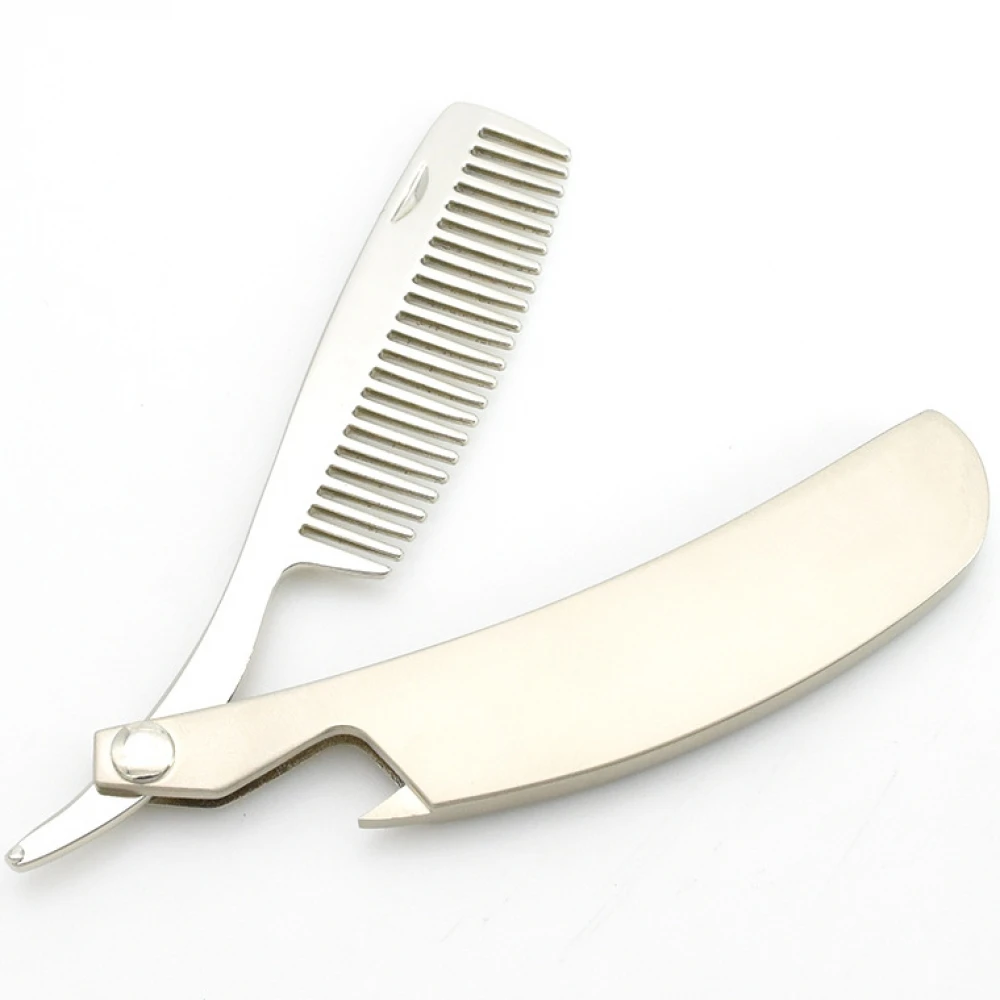 Promo Chance of  Stainless Steel Folding Comb Hair Comb New Men's Dedicated Set Mini Pocket Comb Beard Care Tool Con