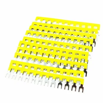 

10 Pcs Yellow 12 Position Connector Fork Type Terminal Block