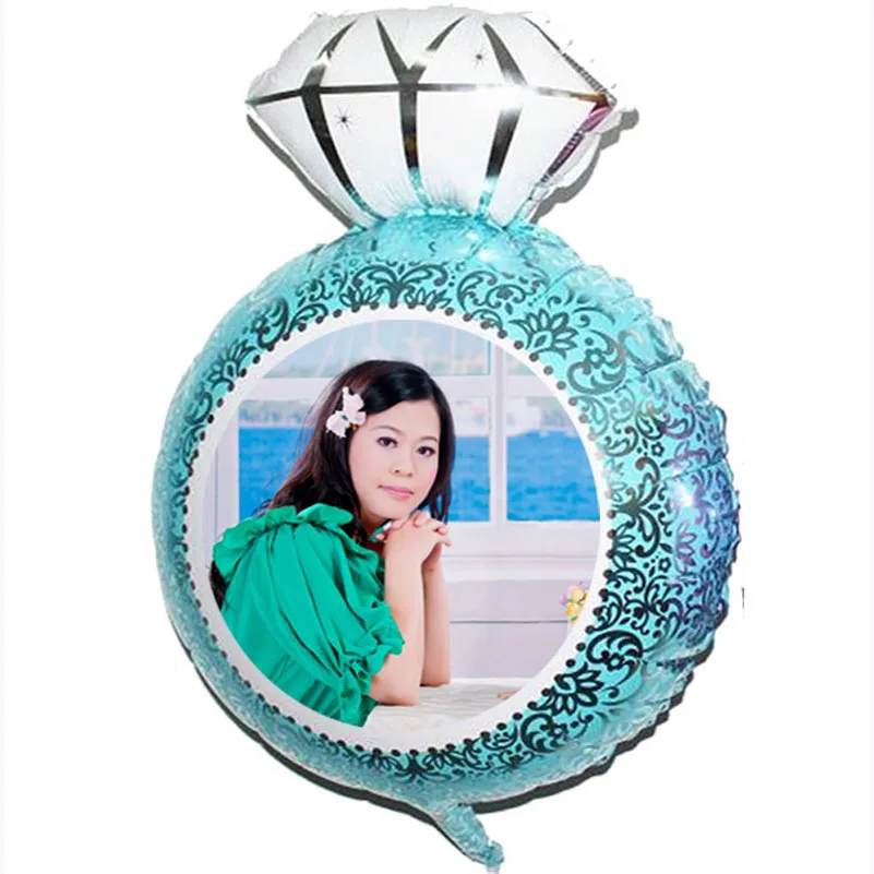 middle diamond helium foil balloon 62x43cm with photo print -2