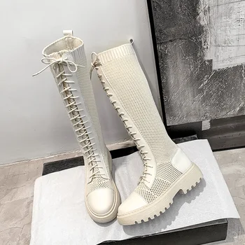 

Online celebrity Martin high cool boots women's summer breathable 2020 new mesh boots hollow riding boots women fashion