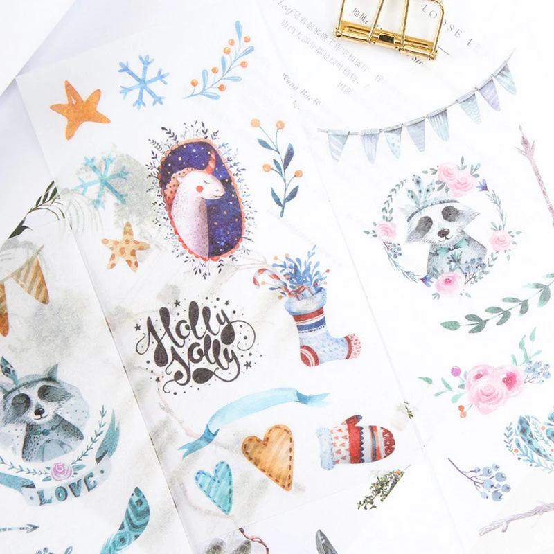 6pcs/pack Kawaii Creative DIY Dariy Decoration Scrapbooking Stickers Transparent Adhesive Planner Stickers 13 selection