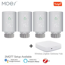 Trv zigbee3.0 inteligente atuador do radiador programável válvula termostática controlador de temperatura controle voz via alexa