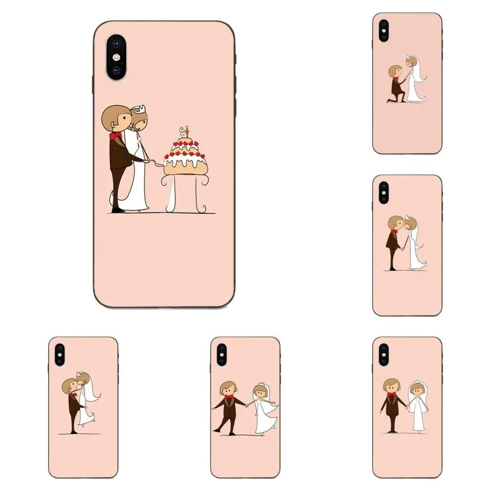 

For Xiaomi Mi Mix Max Note 2 2S 3 5X 6 6X 8 9 9T SE A1 A2 A3 CC9e Lite Play Pro F1 Painted Phone Case Wedding Bride And Groom