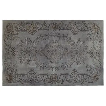 

Handmade Gray Vintage Overdyed Turkish Area Rug 183x277 Cm-6'0''X9'1''