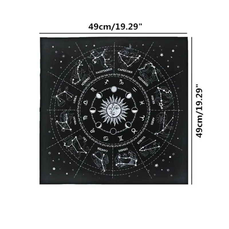 Новая скатерть Таро 12 созвездий Фортуна Астрология звезды гадания Таро карты Pad фланель 49*49 см