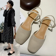 Verano de las mujeres elegantes zapatos de tendencia Coreana de Damas pisos resbalón en vintage de diseñador mocasín de mujer breathabel sandalias para mujer