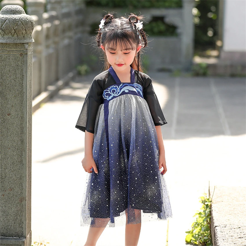 

Kids Hanfu Dance Costume Festival Outfit Traditional Chinese Clothing Retro Princess Ancient Costumes Fairy Dress for Girls