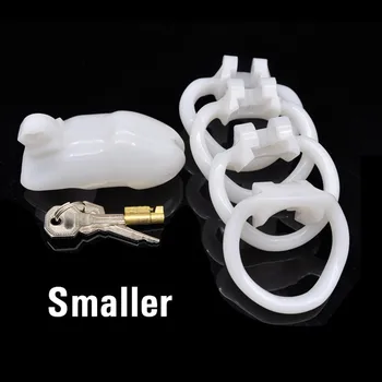 100% Resin Male Chastity Device with 4 Penis Rings Chastity Lock Cock Cage Penis Sleeve Bdsm Sex Toys For Men Exotic Sex Product 3