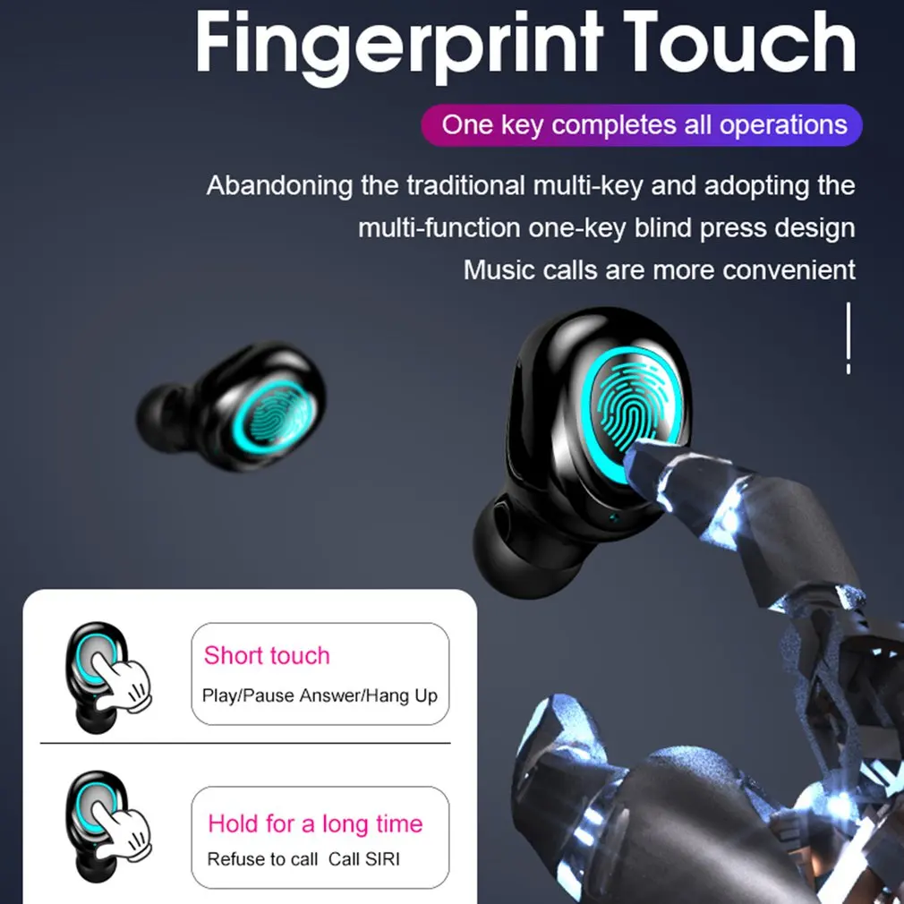 S11 Wireless Earphone With Power Display Sport In ear Headset Stereo Handsfree Noise Cancelling Earphones Charging Box