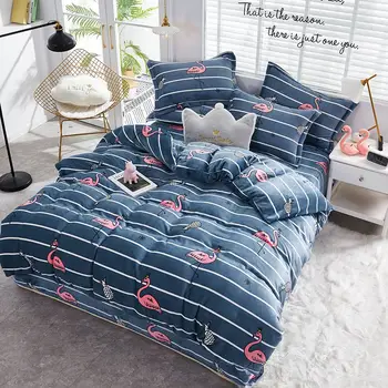 

YanTing 190G Flannel Bedding Set Skin Friendly And Comfortable Duvet Cover With Pillowcase Multisize optional Don't bleach