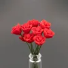 10Pcs 1/12 Dollhouse Miniature Red Rose Mini Flower Arrangement Toy for ob11 bjd Blythe Doll House accessories Decoration 2