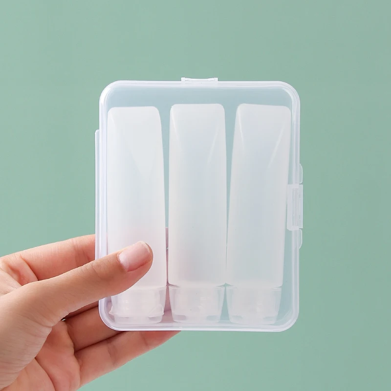 3pcs Leakproof Mini Small Cream Tube Pack Squeeze Travel Bottle Set Kit Empty Jar For Cosmetics Shampoo Gel Portable Container refillable bottle,refillable plastic bottles