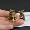 Antique Bronze 1 Pair Lions Seal Desktop Ornaments Copper Animal Miniature Figurine Lucky Brass Lion Statue Feng Shui Decoration ► Photo 3/6