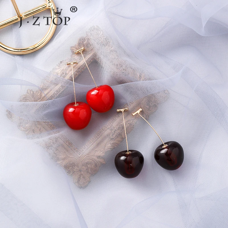 

Women Fashion Fruit Drop Earrings Sweet Cherry Earrings Red Cherry Earrings Cute Round Dangle Earrings Girl Jewelry Gift