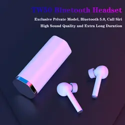 TW50 Bluetooth наушники HIFI стерео Бас шумоподавление Гарнитура двойной микрофон с зарядным устройством Беспроводные спортивные наушники