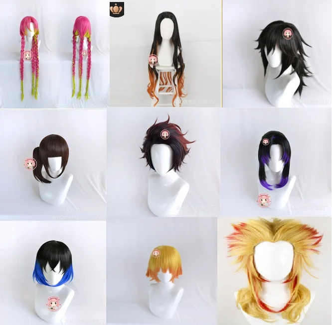 Демон убийца Kimetsu no Yaiba Kamado Tanjirou Kochou Shinobu Koi Bashira Kanroji Mitsuri костюм косплей парик HairNezuko
