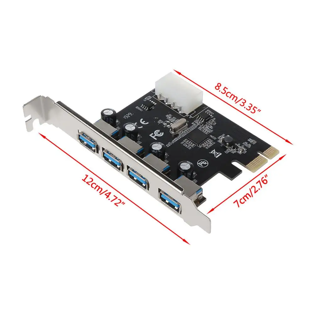 Адаптер расширения PCI E для концентратора USB 3 0 с 4 портами Express скорость 5 Гбит/с