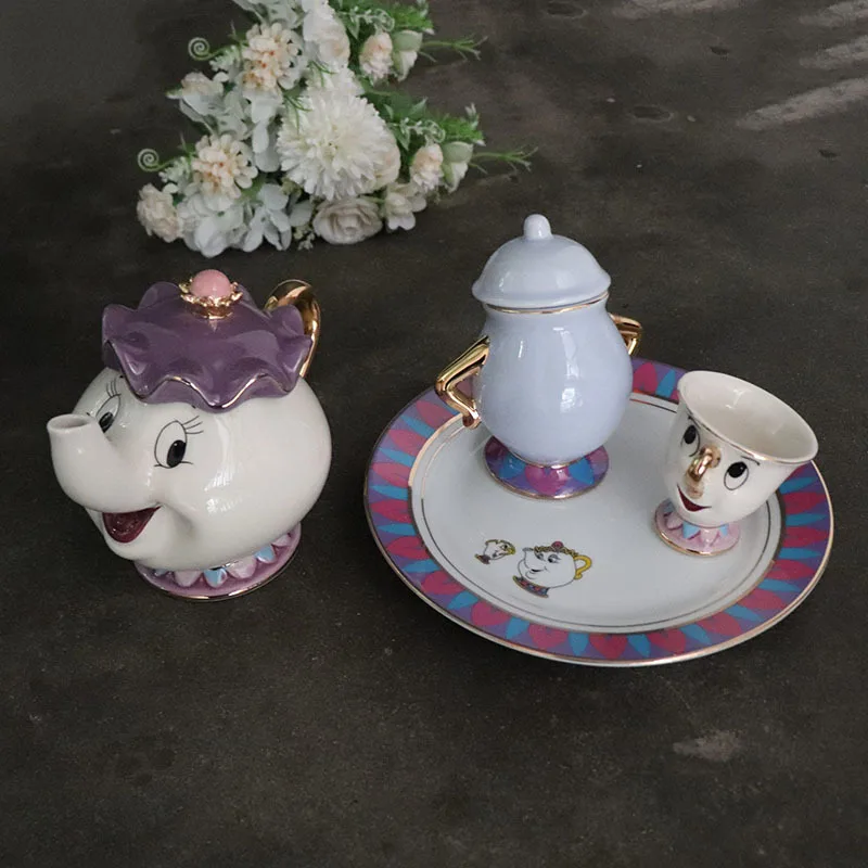 

New Cartoon Beauty And The Beast Teapot Mug Mrs Potts Chip Tea Pot Cup One Set Lovely Christmas Gift Fast Post