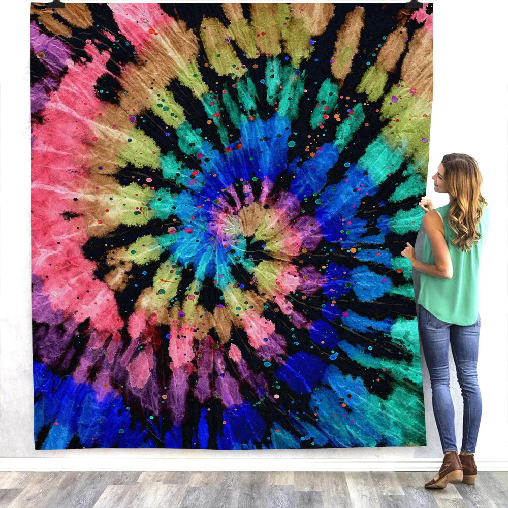 

Tie dye psychedelic Fleece Blanket 3D full printed Wearable Blanket Adults/kids Fleece Blanket Sherpa Blanket Drop Shipping 06