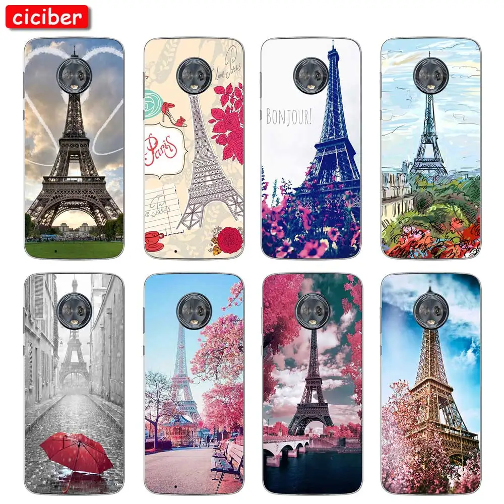 Чехол для телефона с изображением Эйфелевой башни Motorola Moto E6 C Z2 Z3 ONE P30 G4 G5 G5S G6 G7 E3 E4