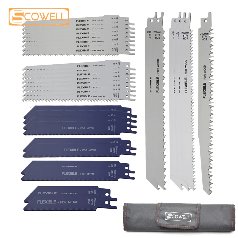 

32PCS Demolition Reciprocating Saw Blades Kit Metal Wood Cutting Power Tool Accessories Sabre Saw For Wood Metal Multi Jigsaw