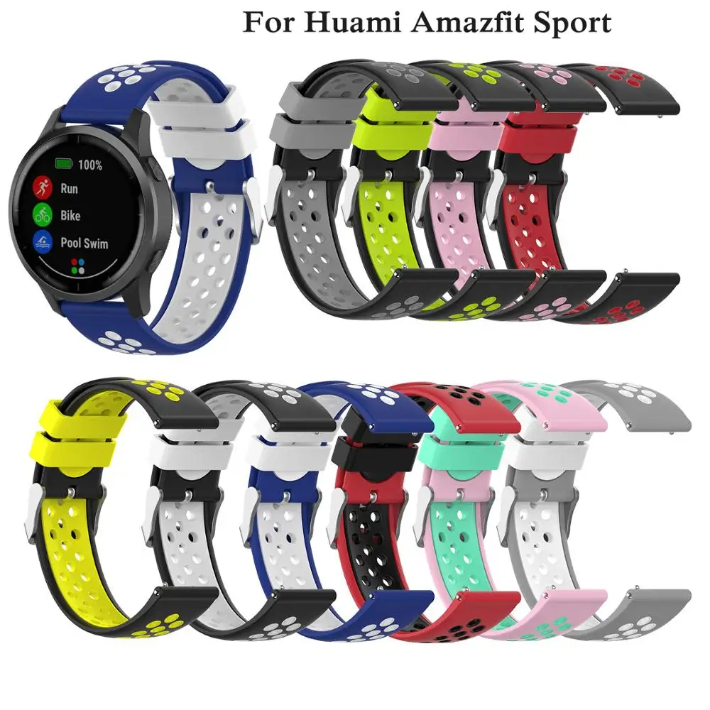 

22mm silicone Bracelet WatchBands For Huami Amazfit Sport smart Sports Watch Strap watchband accessorie replace replacement band