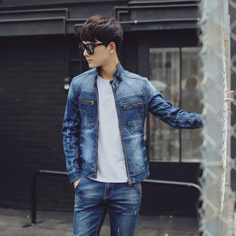 

2018 New Style Autumn Spring And Autumn Denim Suit Men's Korean-style Trend Casual Men Two-Piece Set Retro a Set