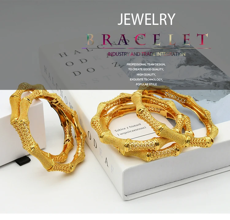 Elegant Dubai Gold Color Bangles for Weddings
