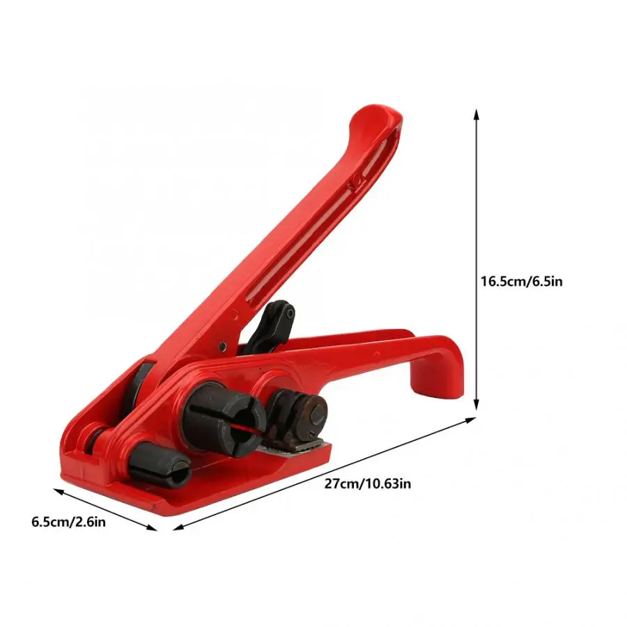 Ручной Ленточный ОБВЯЗОЧНЫЙ натяжитель Red Sealless комбинированный инструмент для привязки для 16~ 19 мм ПЭТ/ПП ленты