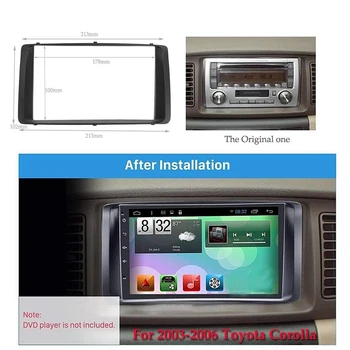 

178x100Mm Double 2Din Car Radio Frame for 2003-2006 Toyota Corolla Stereo DVD Player Install Surround Trim Panel Kit