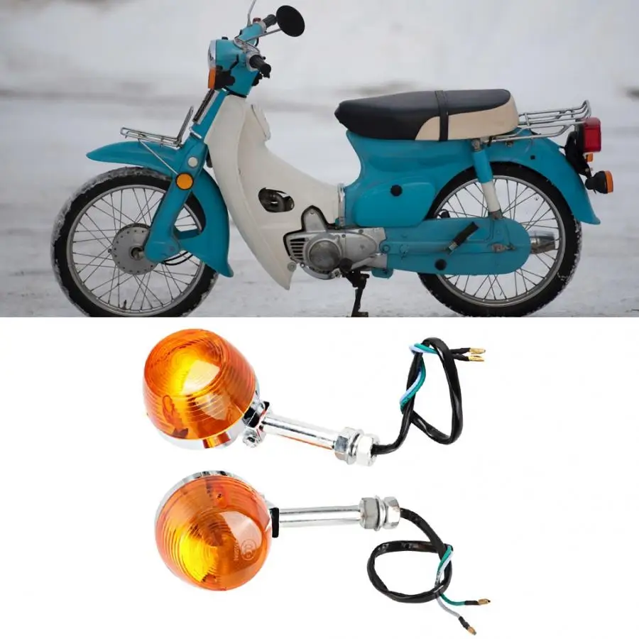 2 шт 12V мотоциклов Поворотная сигнальная лампа 8 мм для Honda C70 CT70 CT90 XL100 CB350 CM400 CB450 CB750