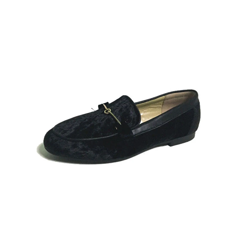 Womens black velvet flats Clearance