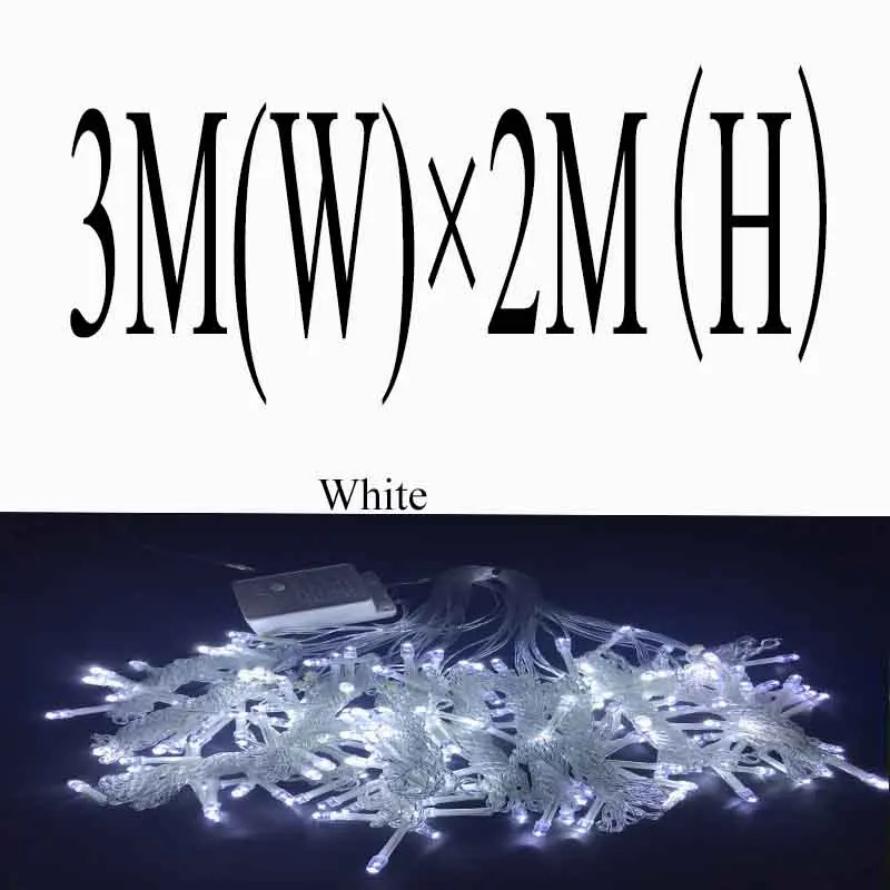 3-2 White 6 м x 3M 600 светодиодный домашний наружный Праздничный Рождественский декоративный Свадебный Рождественский Сказочный занавес гирлянды вечерние гирлянды - Испускаемый цвет: 3-2 White