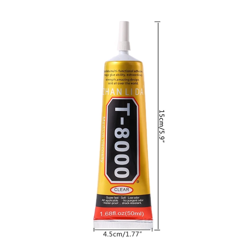 

T8000 Multi purpose Adhesive glass touch screen LCD panel frame fixing glue 50ml