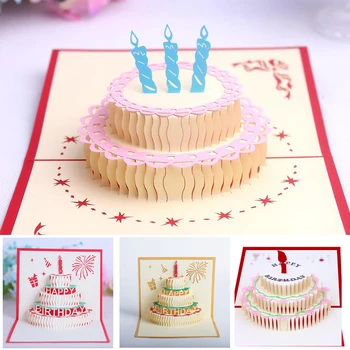 

Unicorn Aircraft Cake 3D Pop Up Birthday Invitation Cards Birthday Party Invitation Handcrafted Origami Blank Invitation Cards