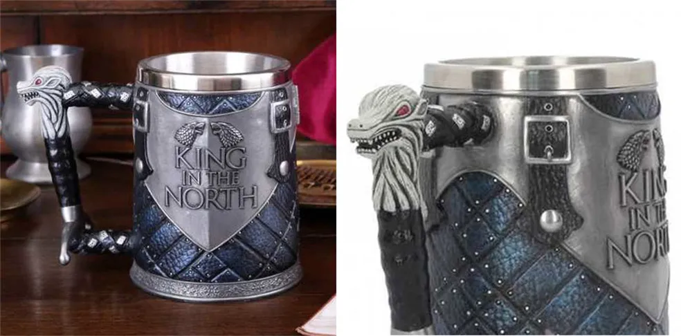 Waliicorners King In The North Beer Mug Dragon Stainless Steel Resin Coffee Beer Stein Cups and Mugs Drinkware Christmas Gift 5 H15f96e9903a04a0bb9e35d328cde4d4eS