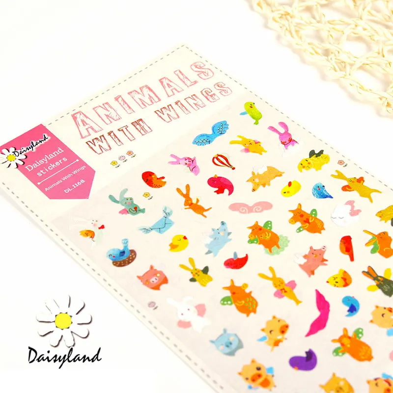 Daisyland Animals with Wings Paper Sticker Decoration DIY Ablum Diary Scrapbooking Label Cute Stationery | Канцтовары для офиса и
