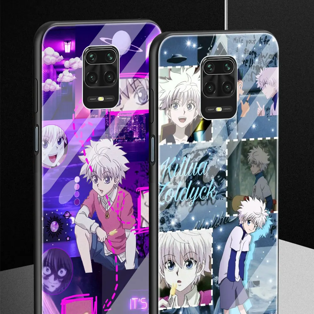 Tempered Glass Case Coque For Xiaomi Redmi Note 9S 9 8 Pro 8T 8A 7 9A 9C 9i Hunter X Hunter HXH Anime Luxury Shell Cover Fundas