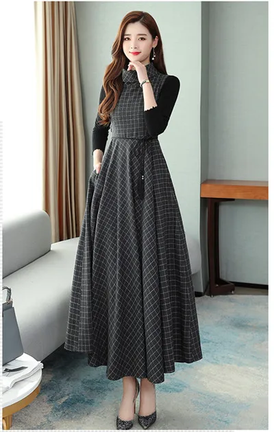 Dark grey XWWL-752# вечерние платья две Костюм из нескольких предметов длинные копия шерстяная одежда новая зимняя Встреча выпускников/корпоративы Выпускной платья для выпускного бала для девочек - Цвет: Dark grey