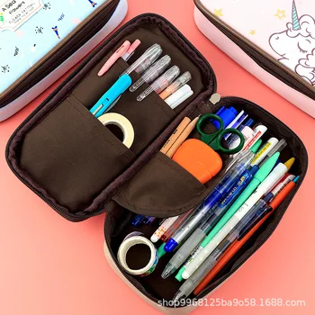 

Cute School Pencil Case Kawaii Unicorn Penalty Pencilcase Canvas Large Pen Bag Case for Boys Girls Big Pencil Box Pouch Supplies