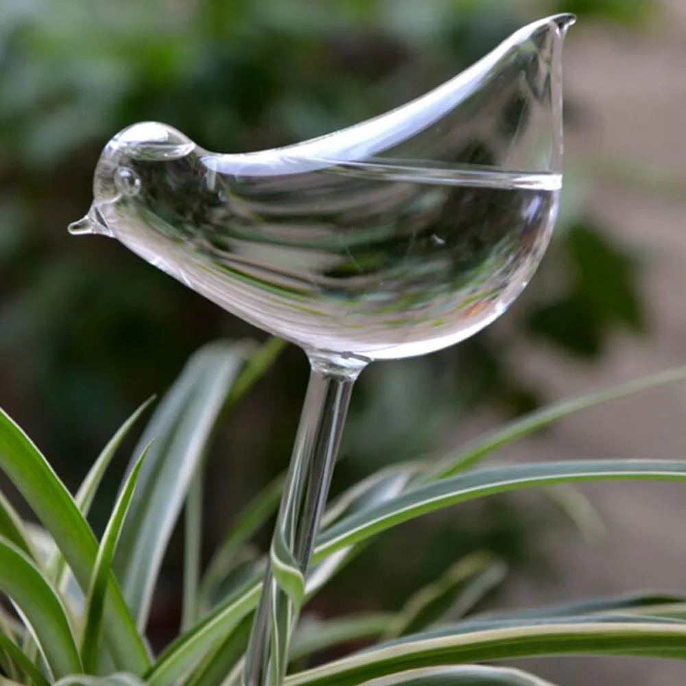Садовые растения, цветы, кормушка для воды, автоматические самополивающиеся устройства, прозрачное стекло, кормушка для воды в форме птицы, устройства для полива