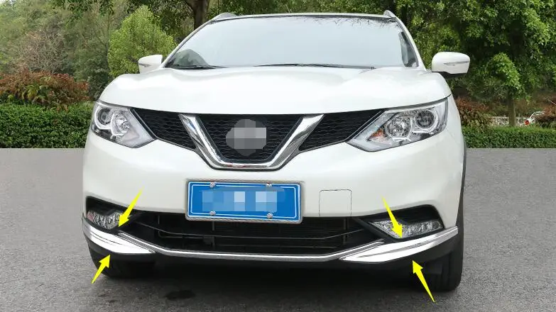 Для Nissan Qashqai- ABS передний бампер крышка отделка ABS Хромированная передняя капот решетка бампера для губ сетчатая накладка