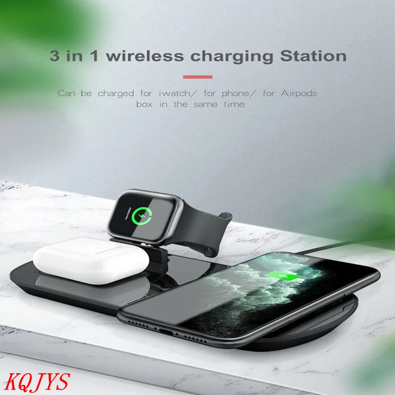 

Wireless Charger Stand 3 in 1 Qi 10W Fast Charging Dock Station for Apple Watch iWatch AirPods Pro For iPhone 11XS XR 8 8 Plus