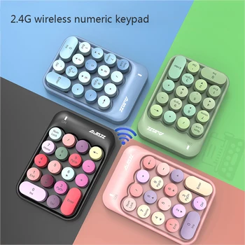 

Keypad 2.4G Wireless Numeric Keypad 18-Keys Colorful Chocolate Keycap Finance Mini Portable Wireless Keypad for Windows IOS