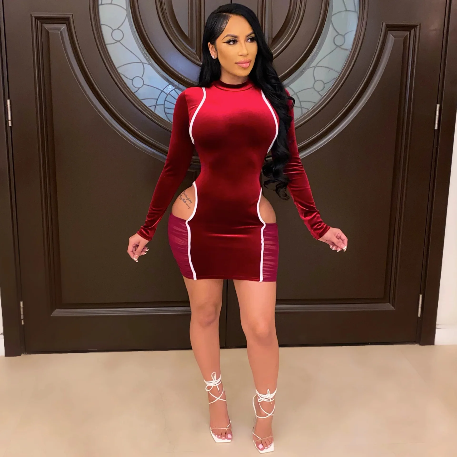 Модель 2021 года весенне-осенняя сексуальная модная одежда RMSFE для женщин платье