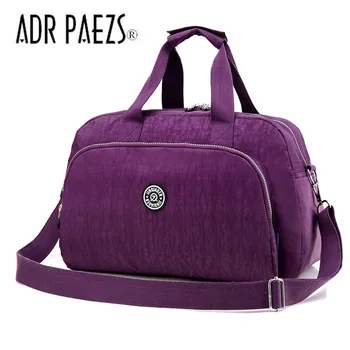 

Women gym Bag large capacity Vintage Travel Fashion luggage Bags Bolsas Femininas Female Solid Waterproof Nylon Shoulder Bags