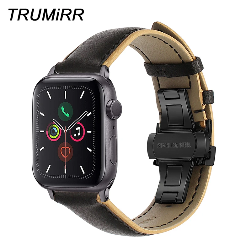 Двухцветный ремешок для iwatch Apple Watch 38 мм 40 мм 42 мм 44 мм серии 5 4 3 2 1 ремешок для часов с застежкой бабочкой