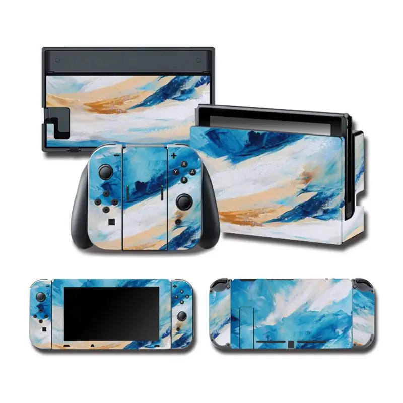 1 Set Full Body Protective Cover Skin Colorful Sticker Art Decals for NS Switch Game Console Joy-Con Controller Decorative 