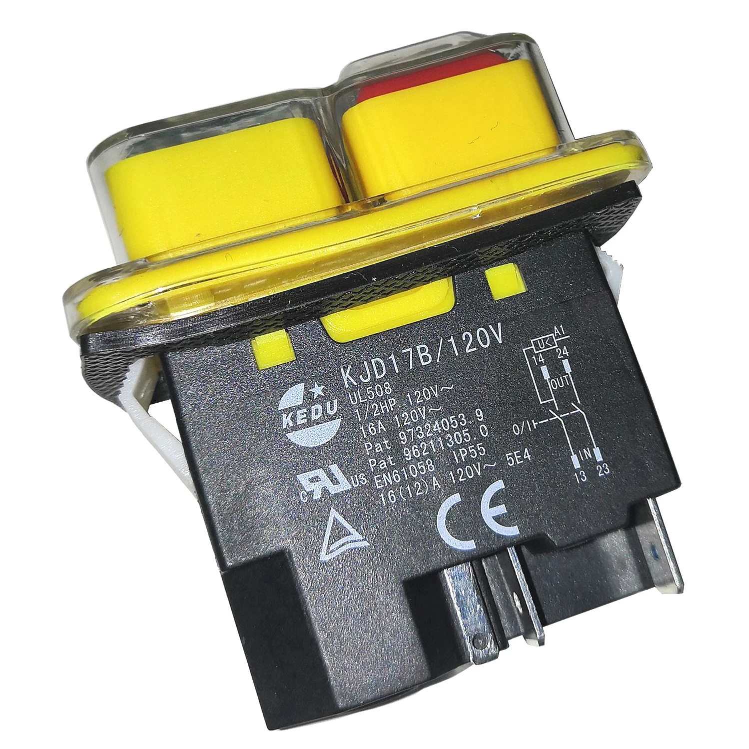 KJD17B/120 V KEDU 120 16A 5Pin 1/2HP Водонепроницаемая кнопка переключателя|Выключатели| |